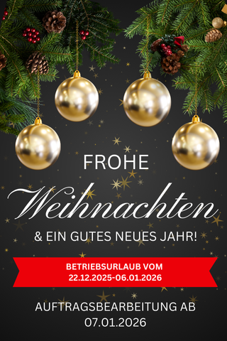 Weihnachtswünsche 2025 Betriebsurlaub von 22.12.25-06.01.2026